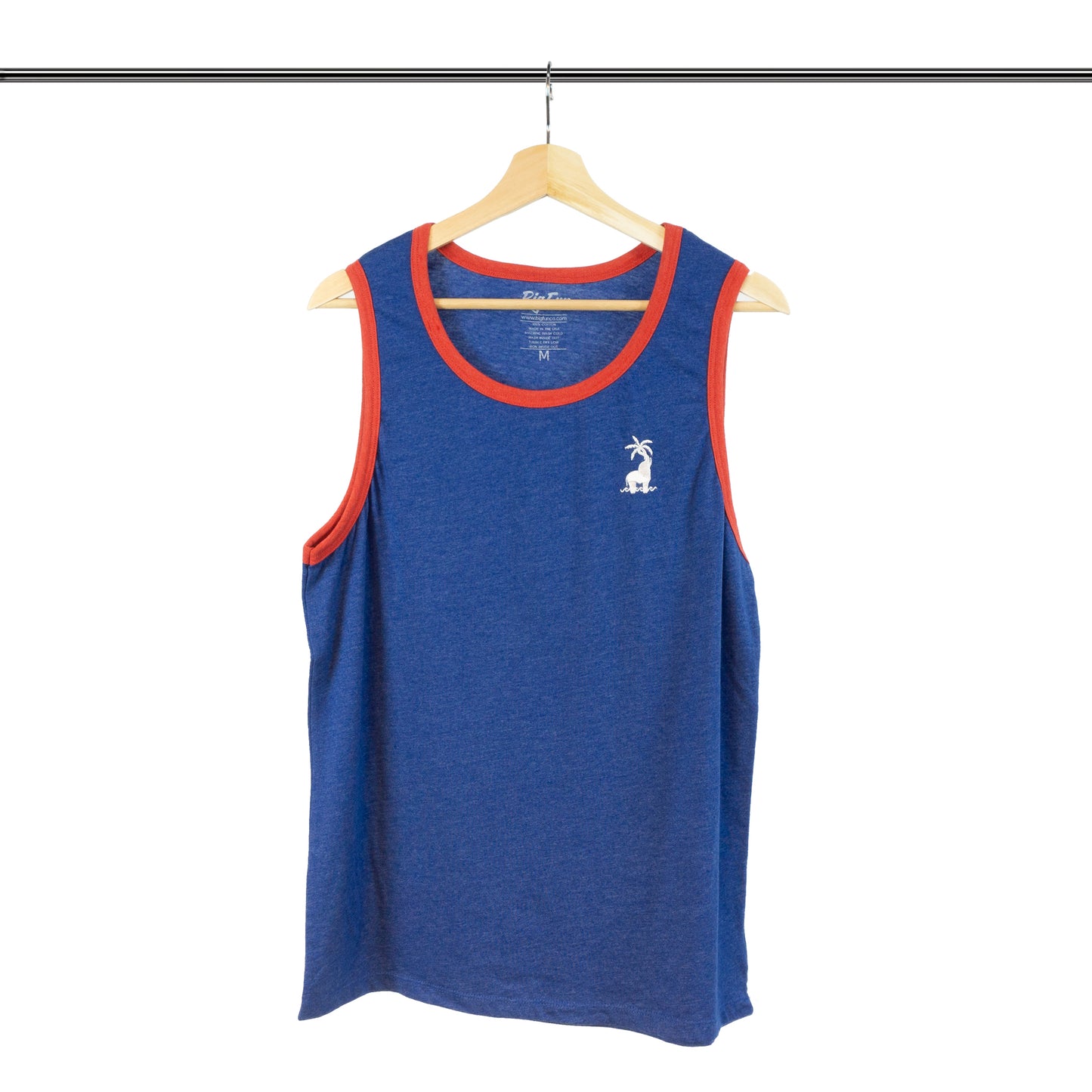 BLUE EMBROIDERED TANK