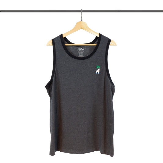 GREY EMBROIDERED TANK